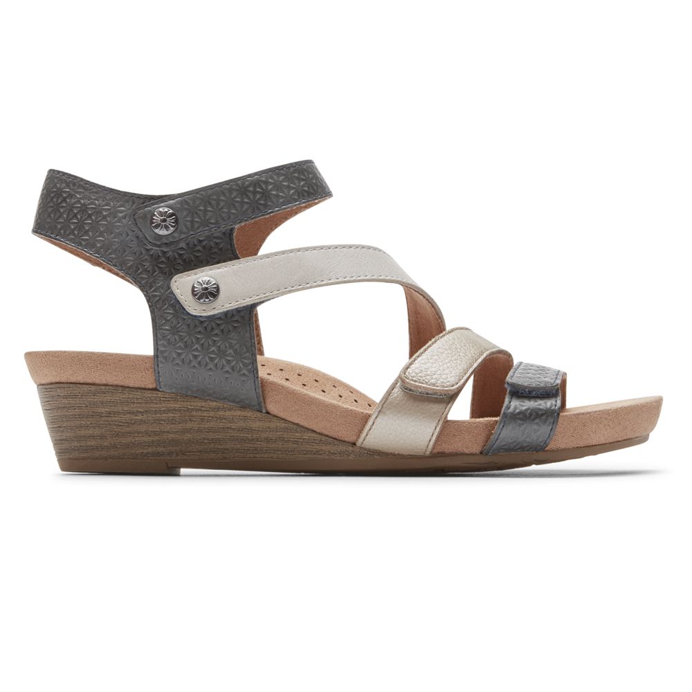 Sandale Cu Pene Rockport Dama Cobb Hill Hollywood 4-Strap Bleumarin - Romania 8715-AMLDE